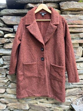 Charter Club Women's Rust Bouclé Pea Coat